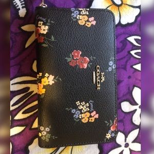 Black Coach Wallet with floral design